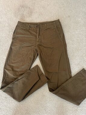 Buck Mason Officer Men's Olive Brown Casual Chino Pants 32x32